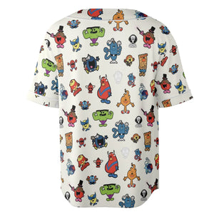 Marvel Characters And Mr Men Pattern Unisex Baseball Jersey