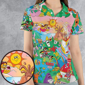 Foodland Mcdonaldland AOP Men/Women Polo Shirt