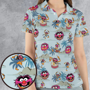 Animal The Muppet Show Drum Tropical AOP Men/Women Polo Shirt