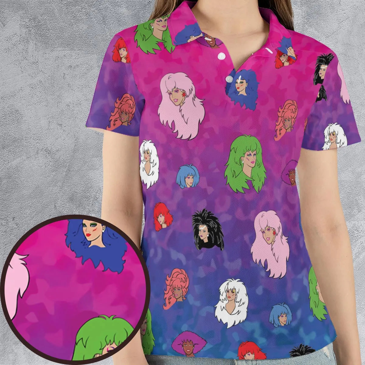 Misfits and Hologram  Jem and the Holograms AOP Men/Women Polo Shirt
