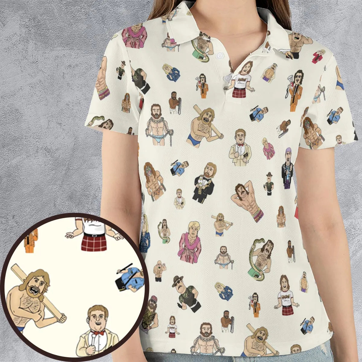 Old School Pro Wrestling AOP Men/Women Polo Shirt