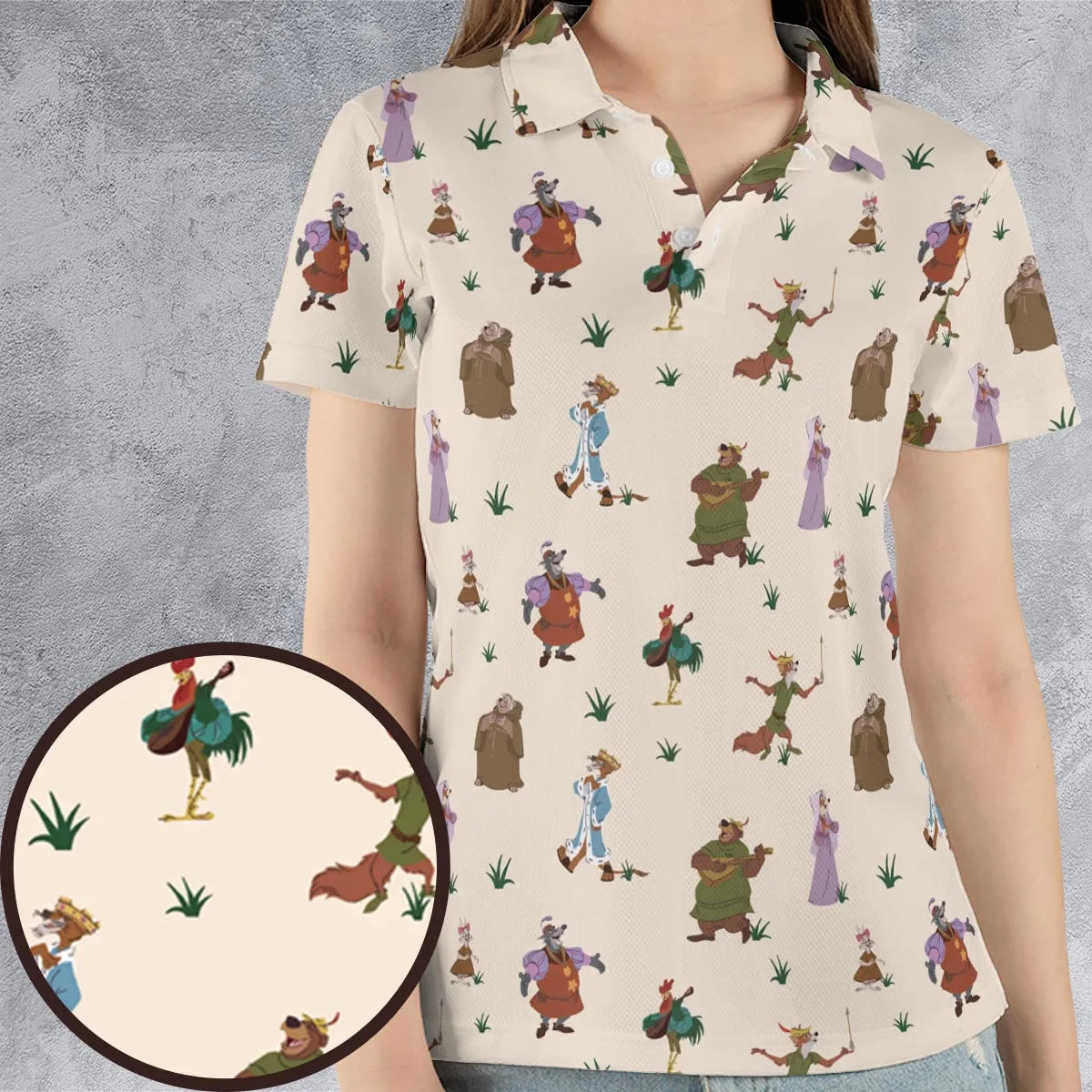 Oo-de-lally Robin Hood Characters AOP Men/Women Polo Shirt