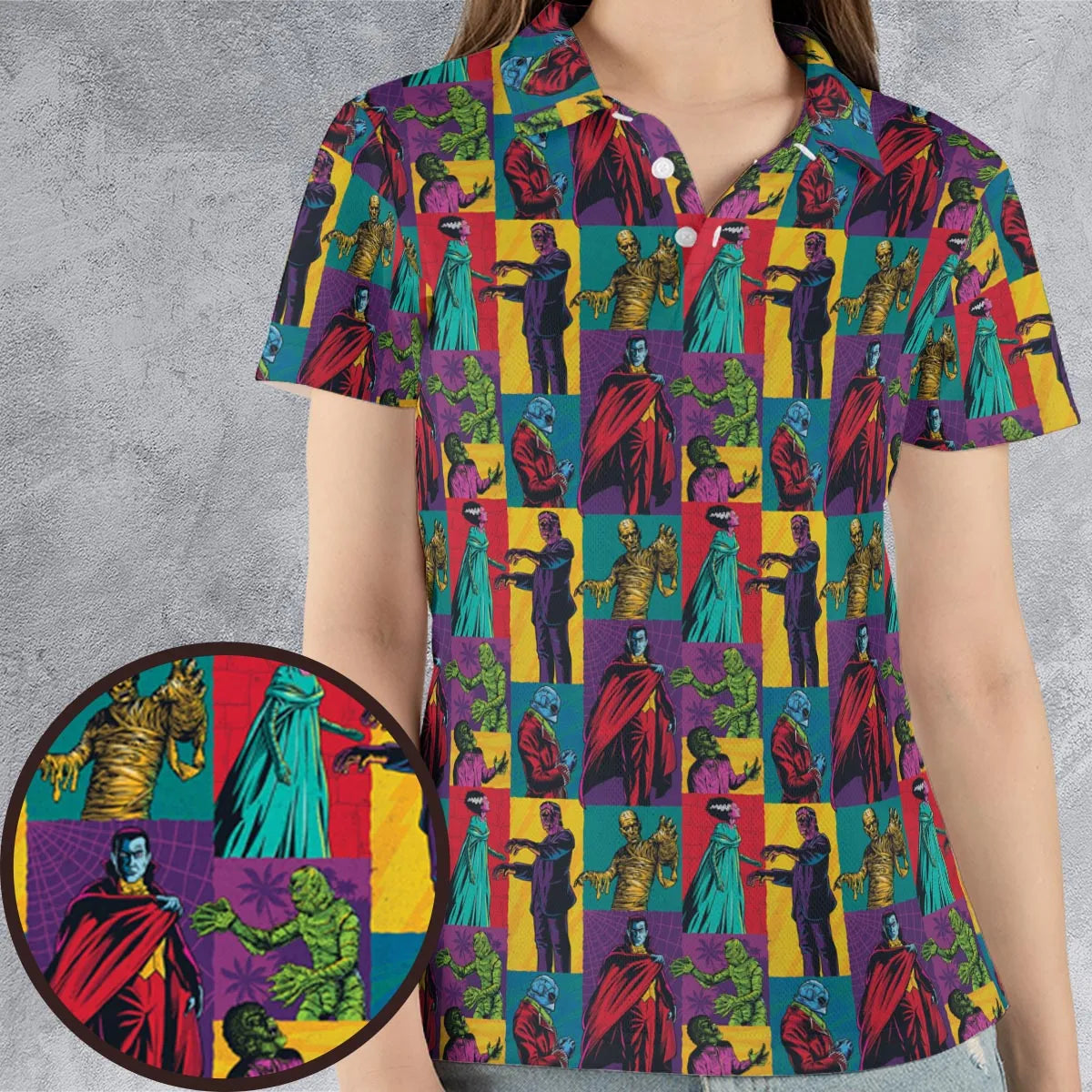 Monsterror Universal Classic Monsters AOP Men/Women Polo Shirt