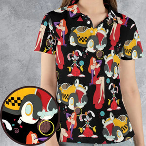 Retro 90s Jessica Rabbit Roger Rabbit AOP Men/Women Polo Shirt