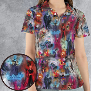 Watercolor Villains AOP Men/Women Polo Shirt