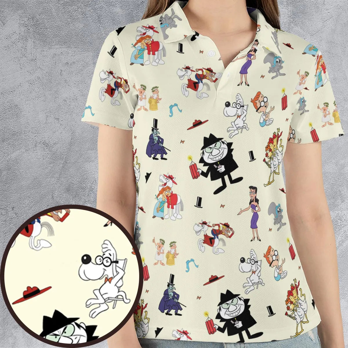 Bullwinkle’s Boss AOP Men/Women Polo Shirt