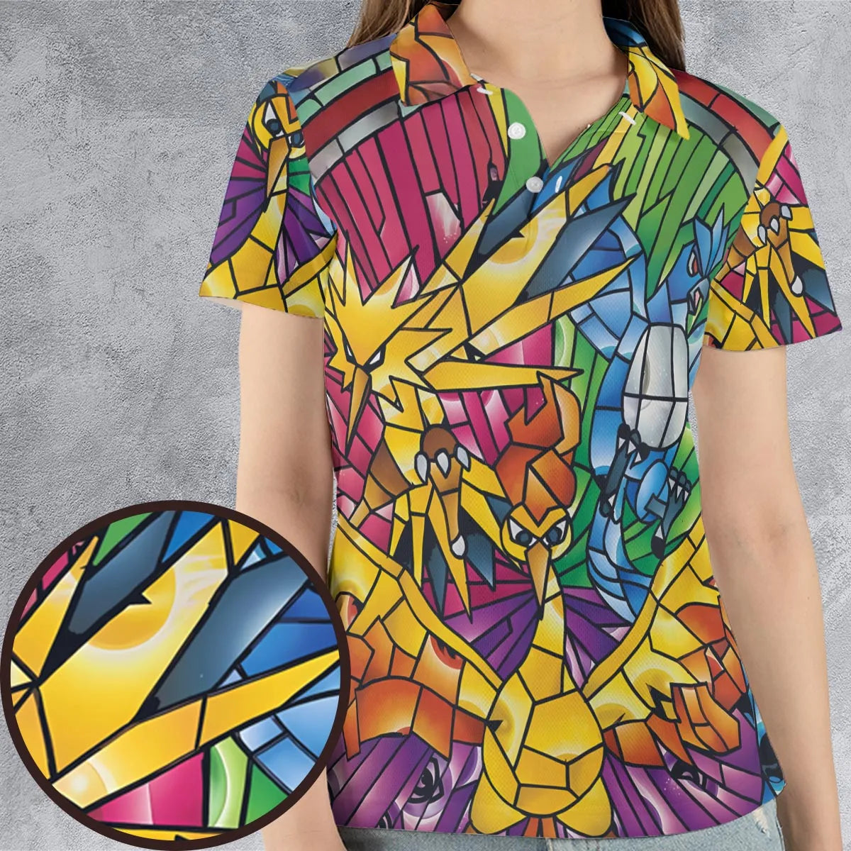 Legendary Birds Pokemon AOP Men/Women Polo Shirt