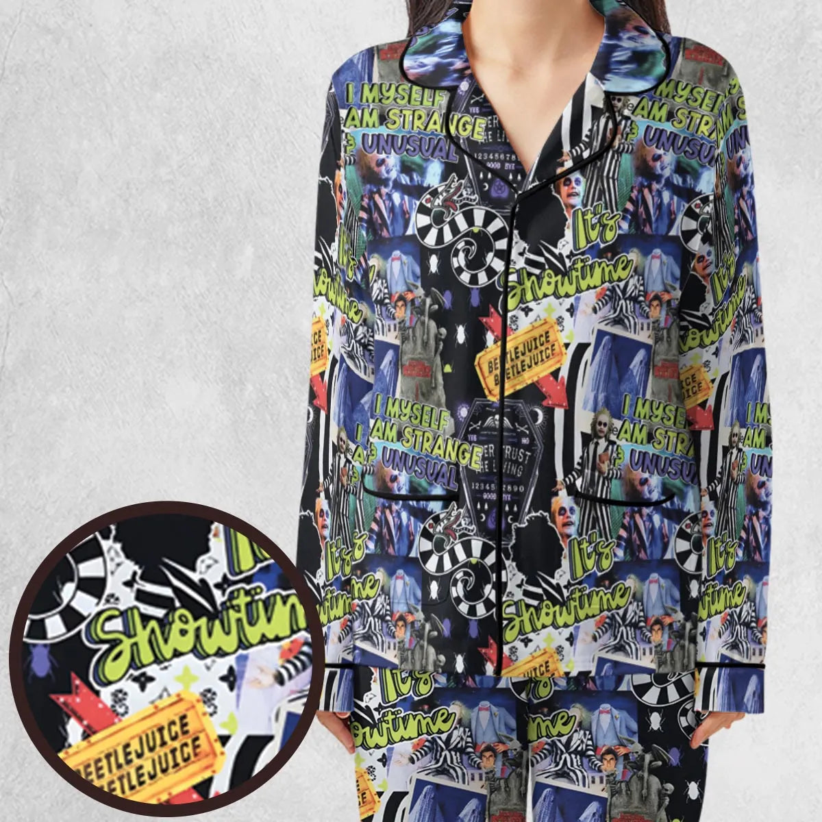 I Myself Am Strange Unusual Beetlejuice Pajamas Set