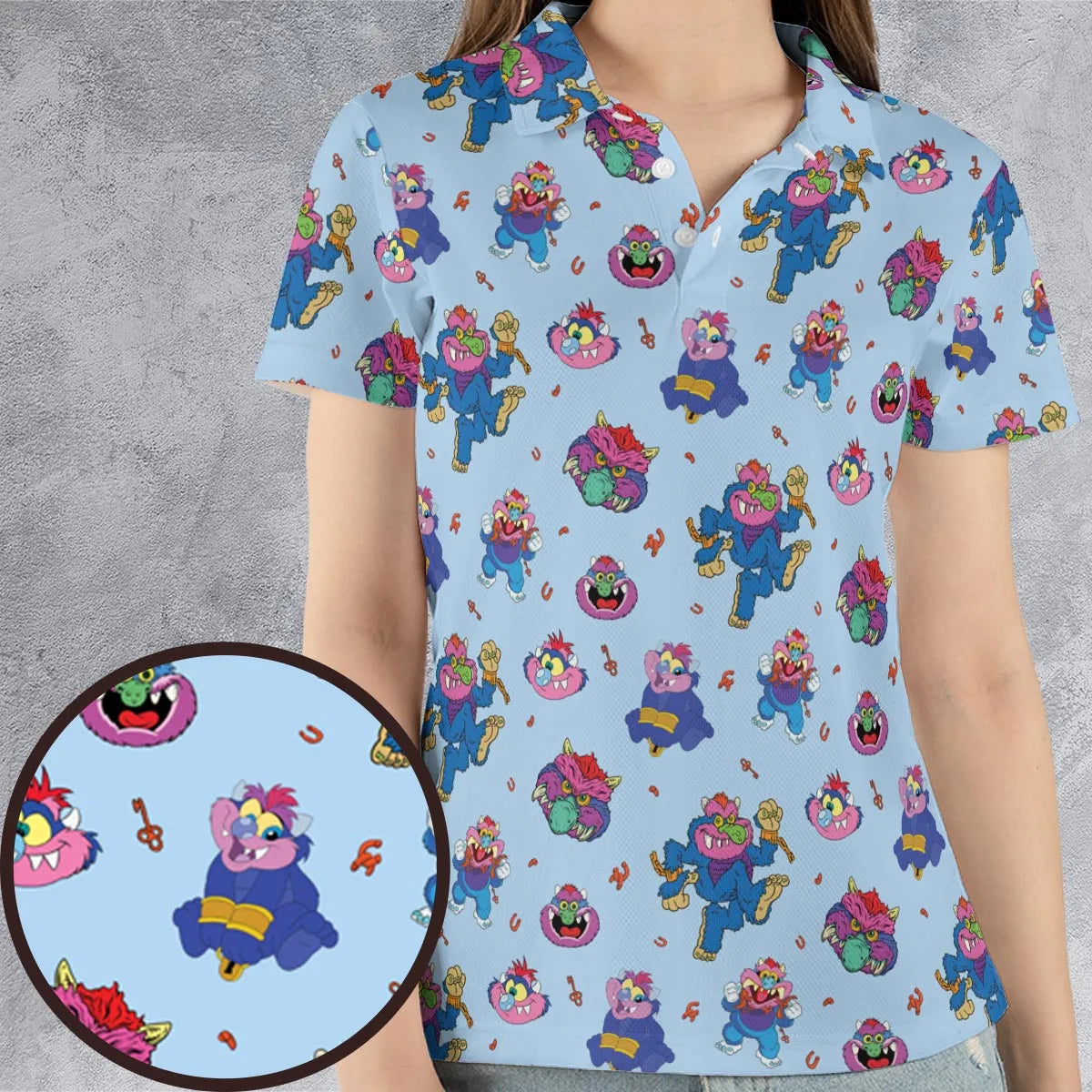 Blue Monster My Pet Monster AOP Men/Women Polo Shirt