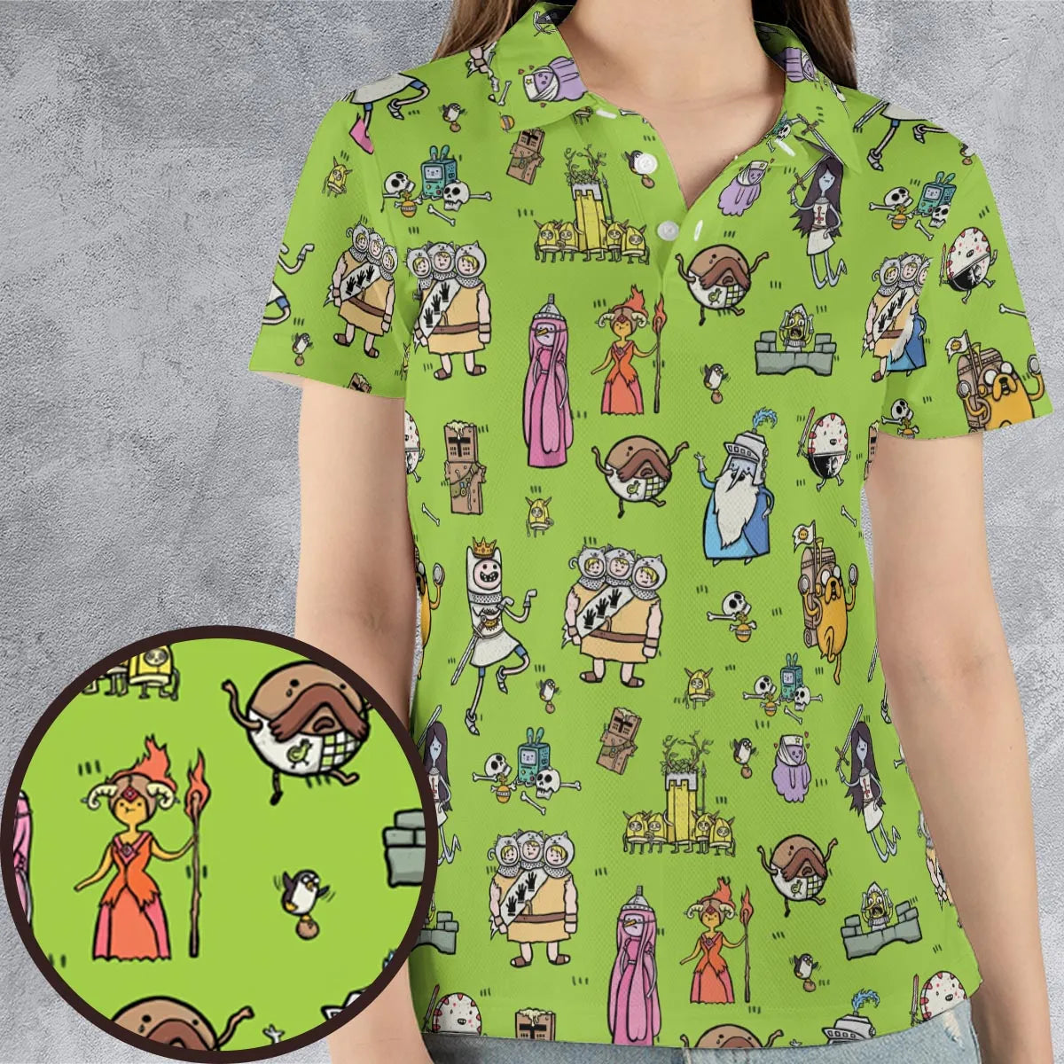 Finn Holy Adventure Adventure Time and Monty Python and the Holy Grail AOP Men/Women Polo Shirt
