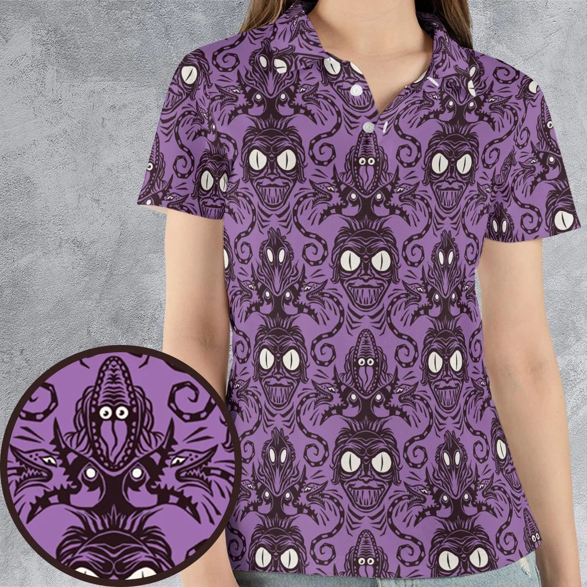 Beetlejuice Haunted Mansion Themed AOP Men/Women Polo Shirt