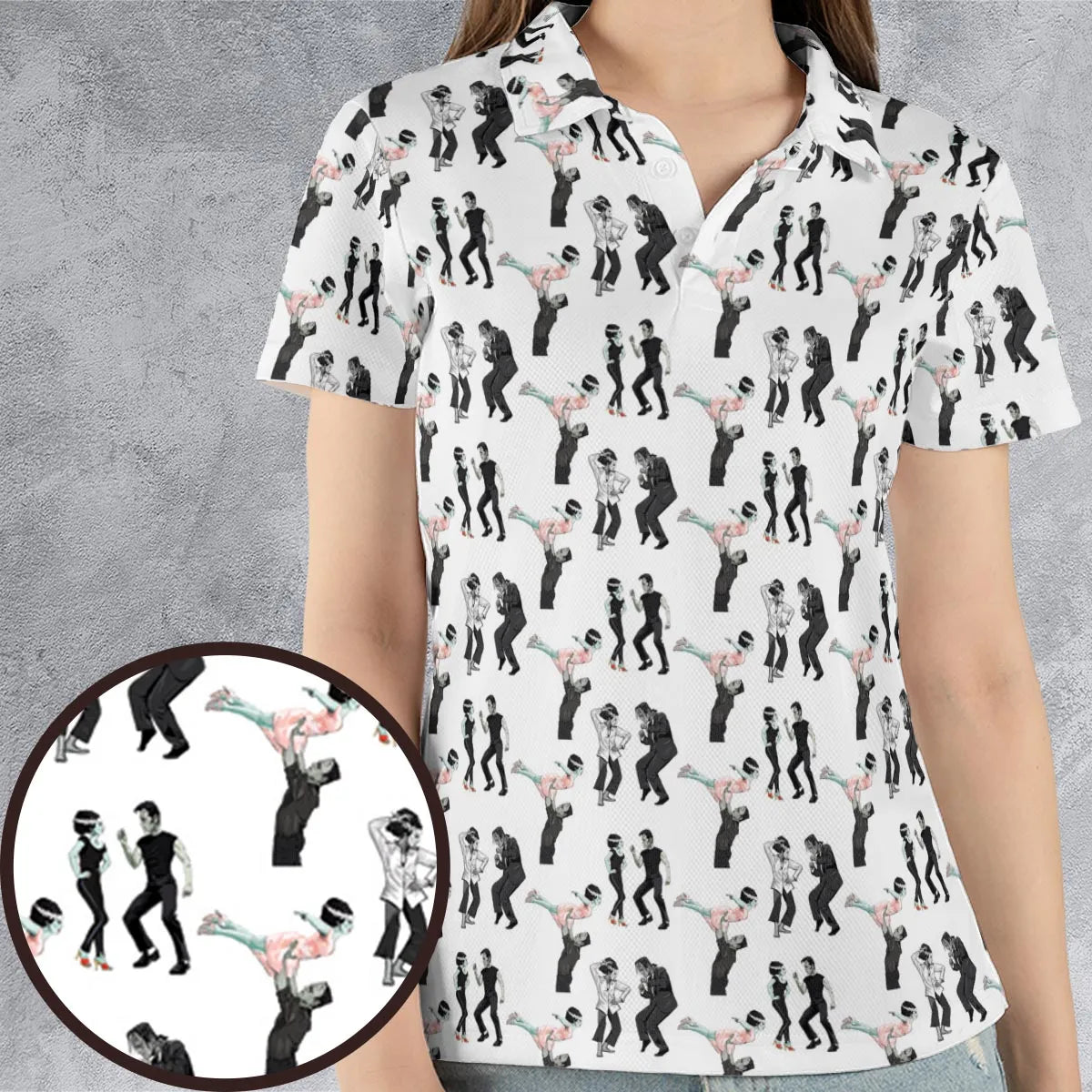 Frankenstein And Bride Dance Movies Dance Scene Mashup AOP Men/Women Polo Shirt