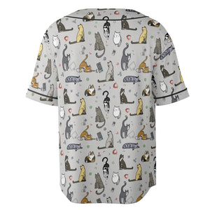 Cat the Gamer Pattern Unisex Baseball Jersey