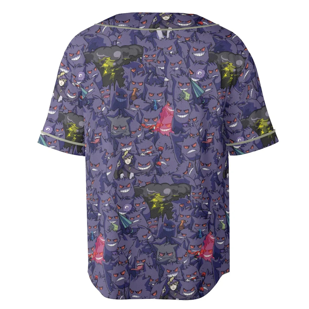 Gengars Pokemon Pattern Unisex Baseball Jersey