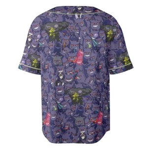 Gengars Pokemon Pattern Unisex Baseball Jersey