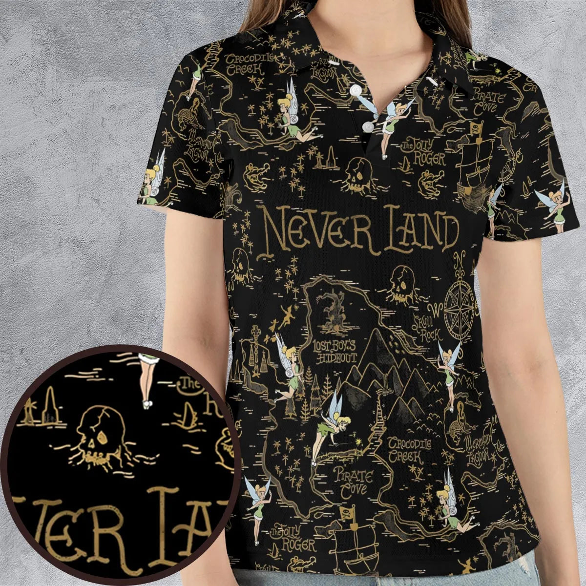 Finding Neverland Tinker Bell AOP Men/Women Polo Shirt