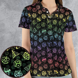 DnD Rainbow Dice Set Pattern AOP Men/Women Polo Shirt
