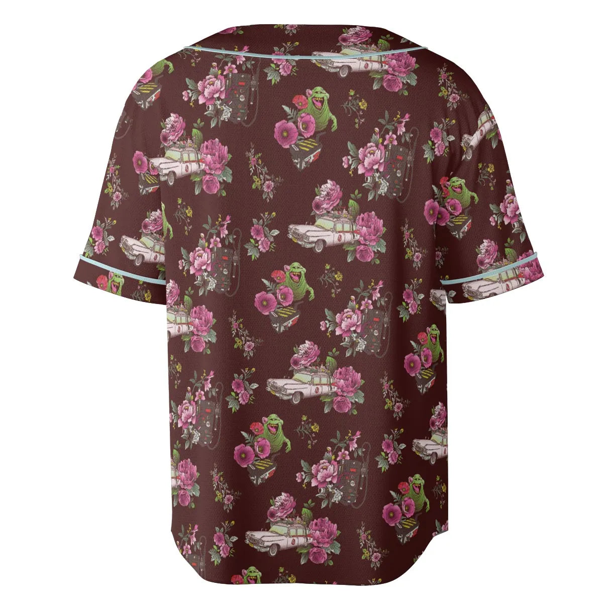 Slimer Ecto-1 Proton Pack Floral Ghostbusters Unisex Baseball Jersey
