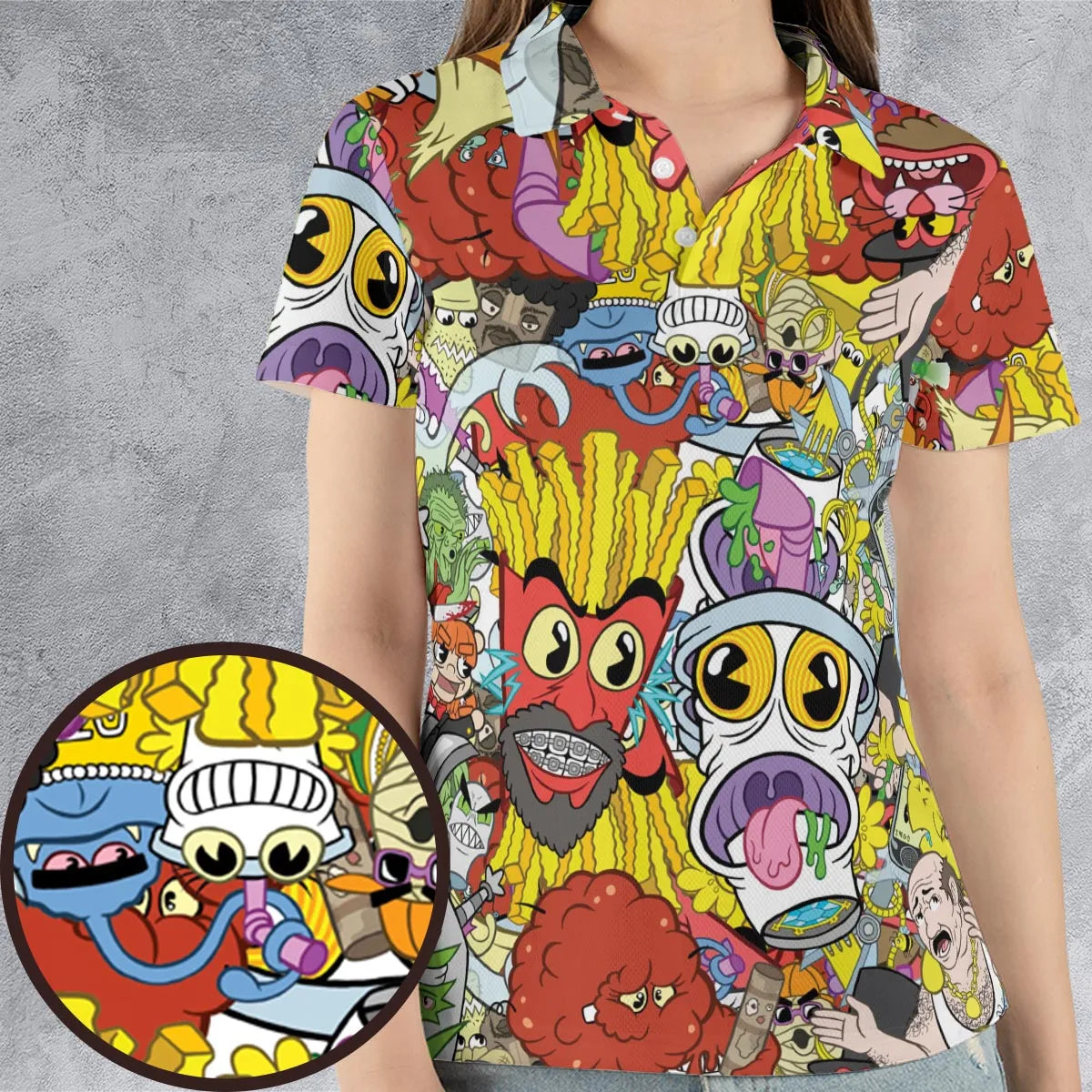 Pure Chaos Aqua Teen Hunger Force AOP Men/Women Polo Shirt