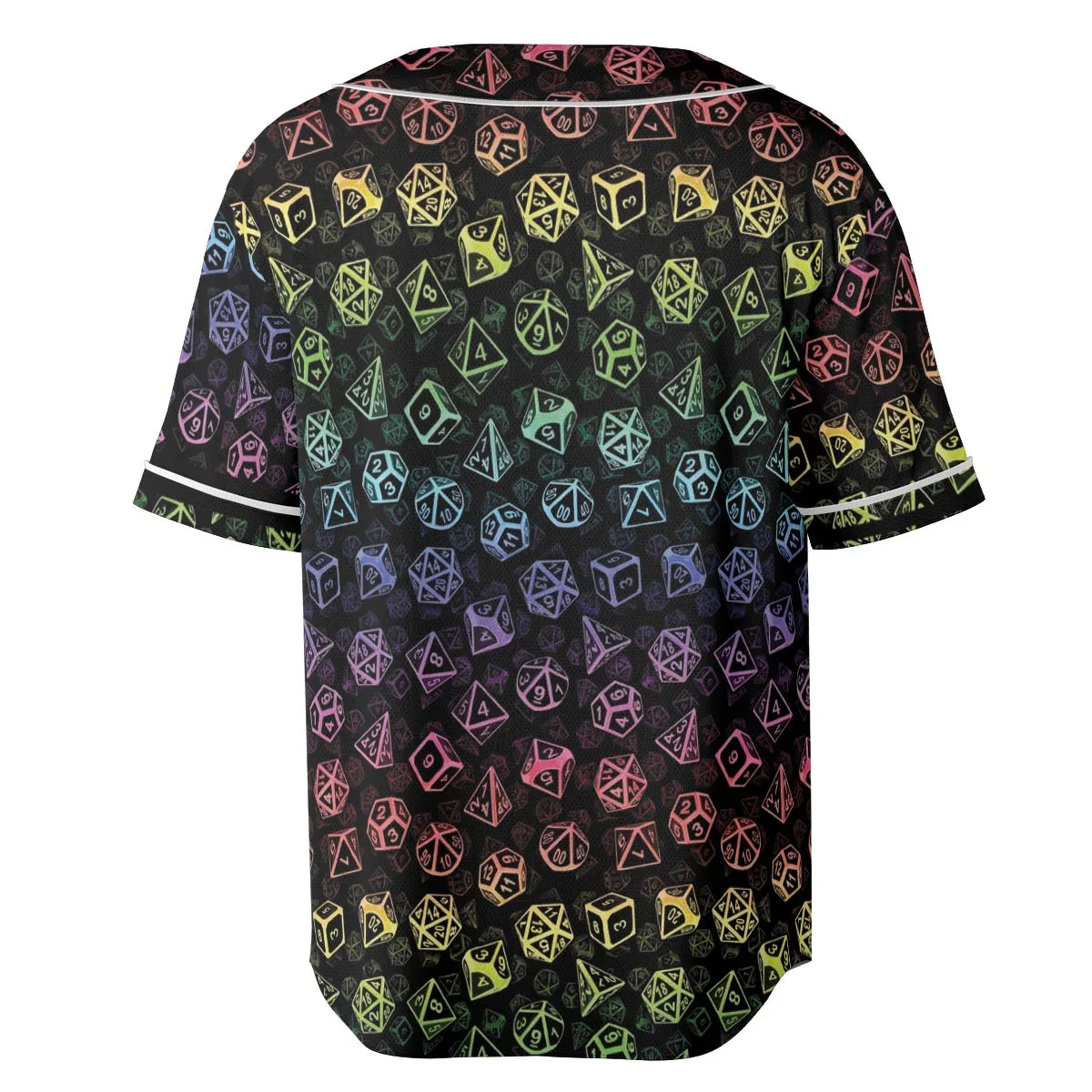 DnD Rainbow Dice Set Pattern Unisex Baseball Jersey