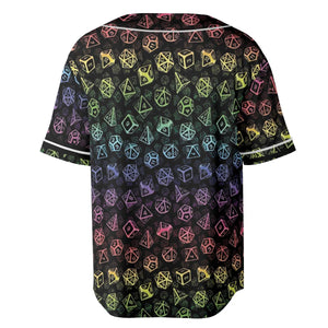 DnD Rainbow Dice Set Pattern Unisex Baseball Jersey