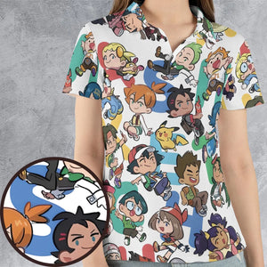 Pokemon Trainer AOP Men/Women Polo Shirt