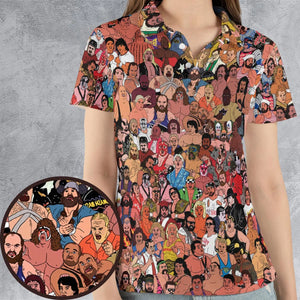 90s Professional Wrestlers AOP Men/Women Polo Shirt