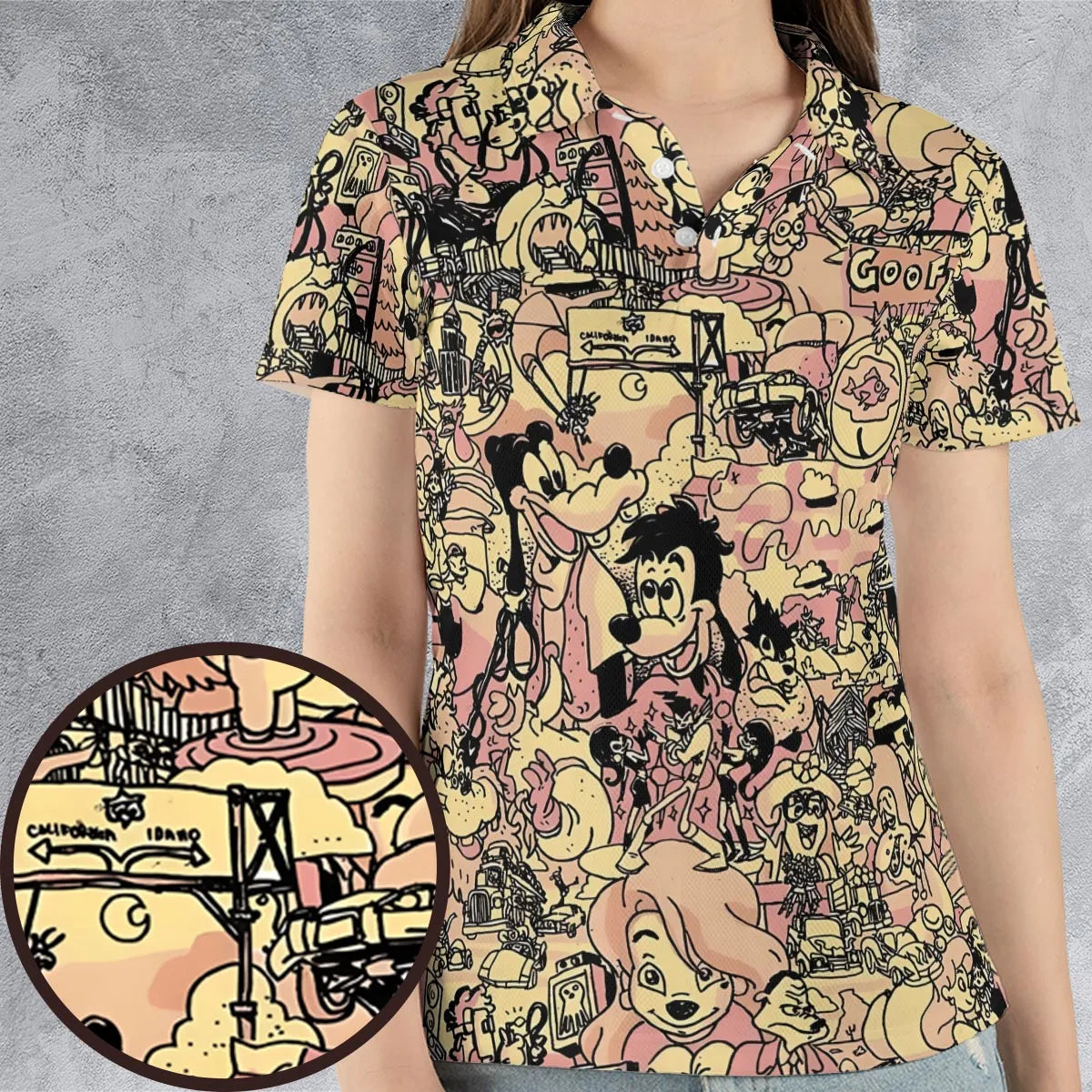 Goofy Movie Collage AOP Men/Women Polo Shirt