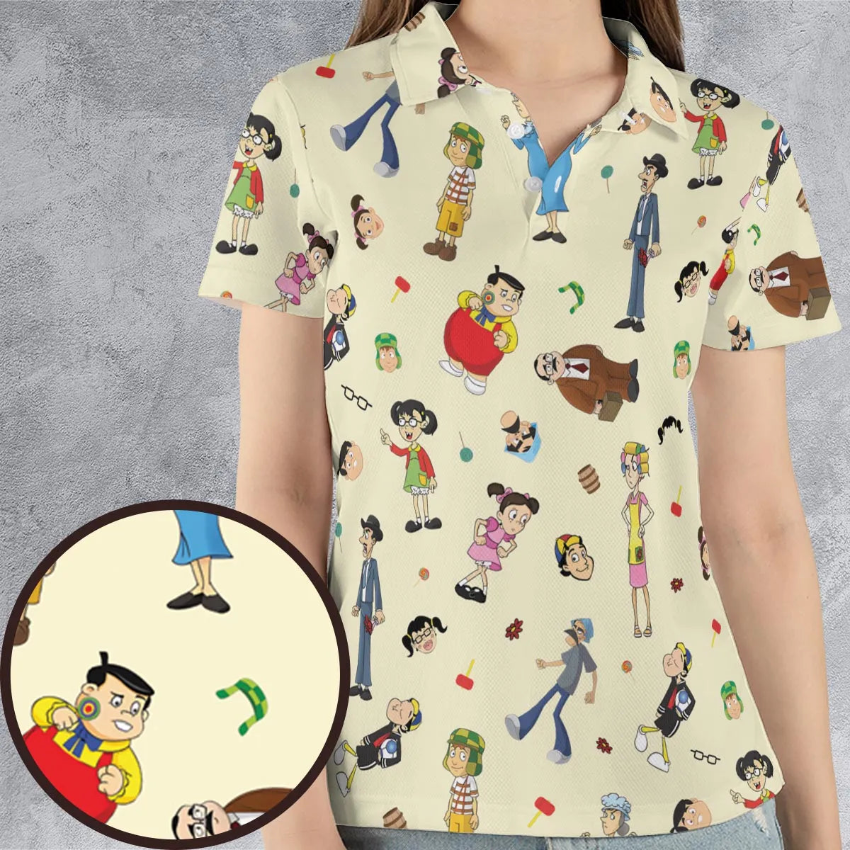 El Chavo Cartoon Characters AOP Men/Women Polo Shirt