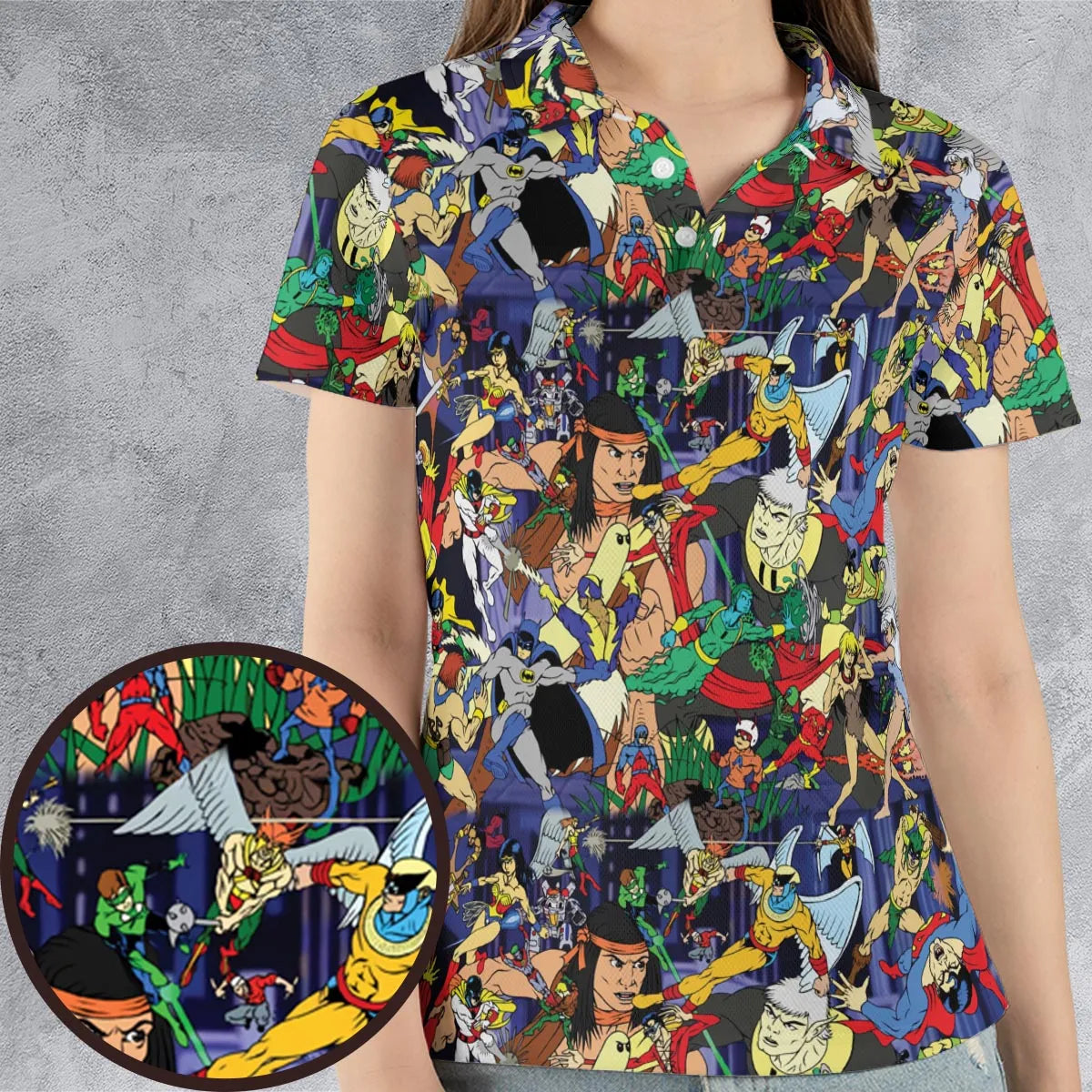 Super TV Heroes HB AOP Men/Women Polo Shirt