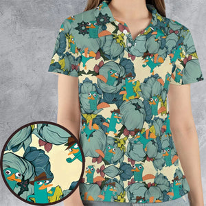 Perry The Platypus Phineas and Ferb AOP Men/Women Polo Shirt