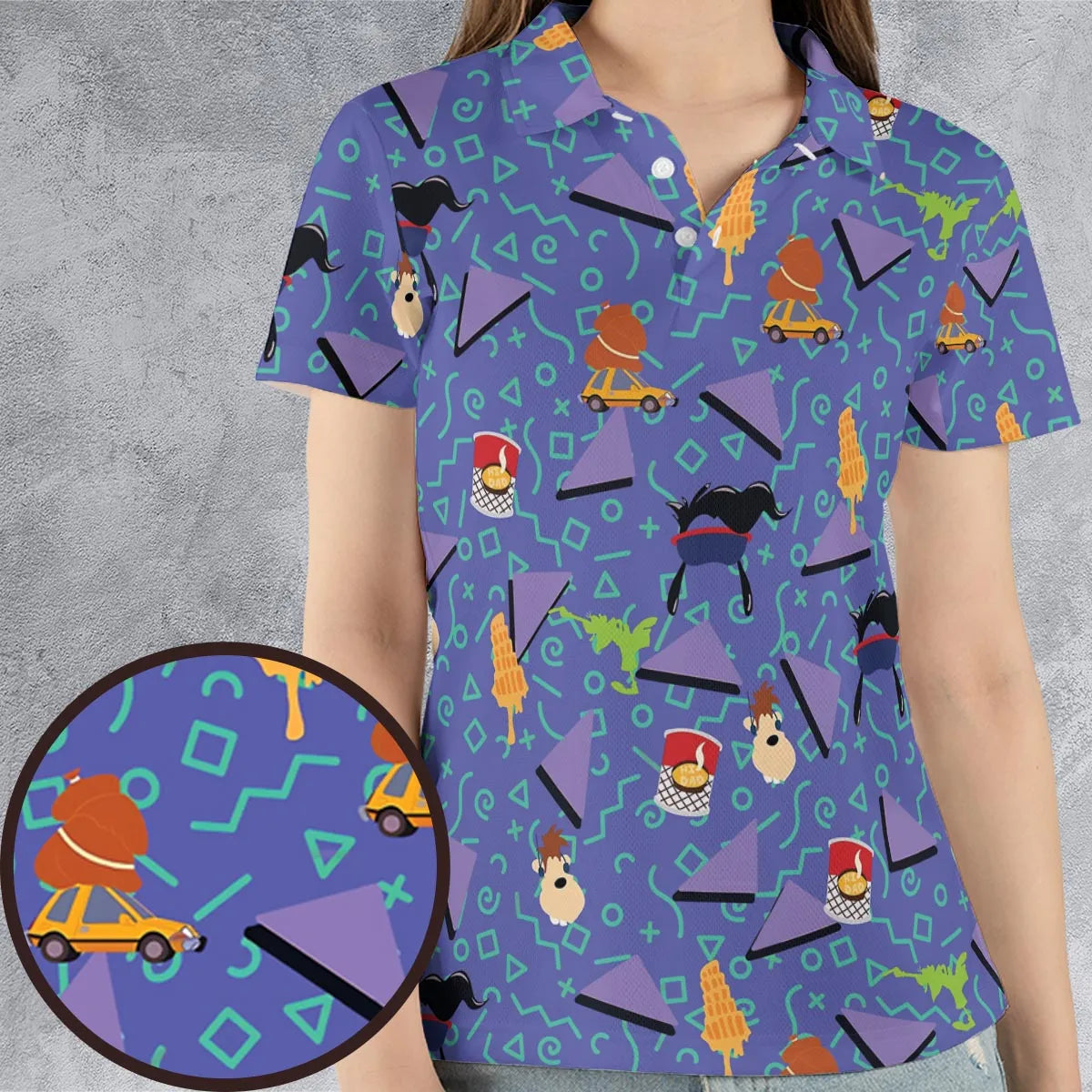 90's Styled Goofy Movie AOP Men/Women Polo Shirt