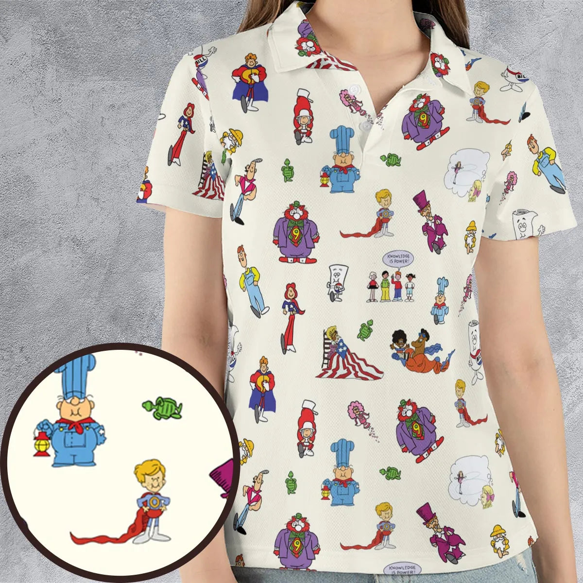 Schoolhouse Rock Characters AOP Men/Women Polo Shirt