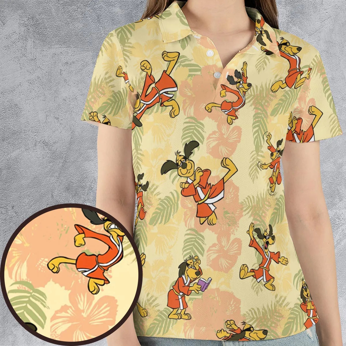 Kung Fu Dog Hong Kong Phooey AOP Men/Women Polo Shirt