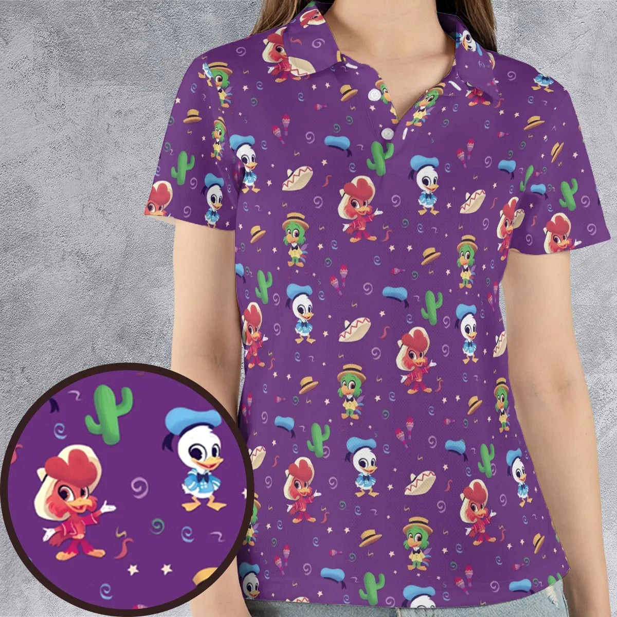 Three amigos Donald Ducktales AOP Men/Women Polo Shirt