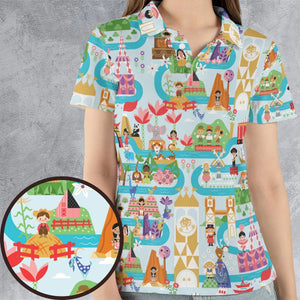 It's Small World Map AOP Men/Women Polo Shirt
