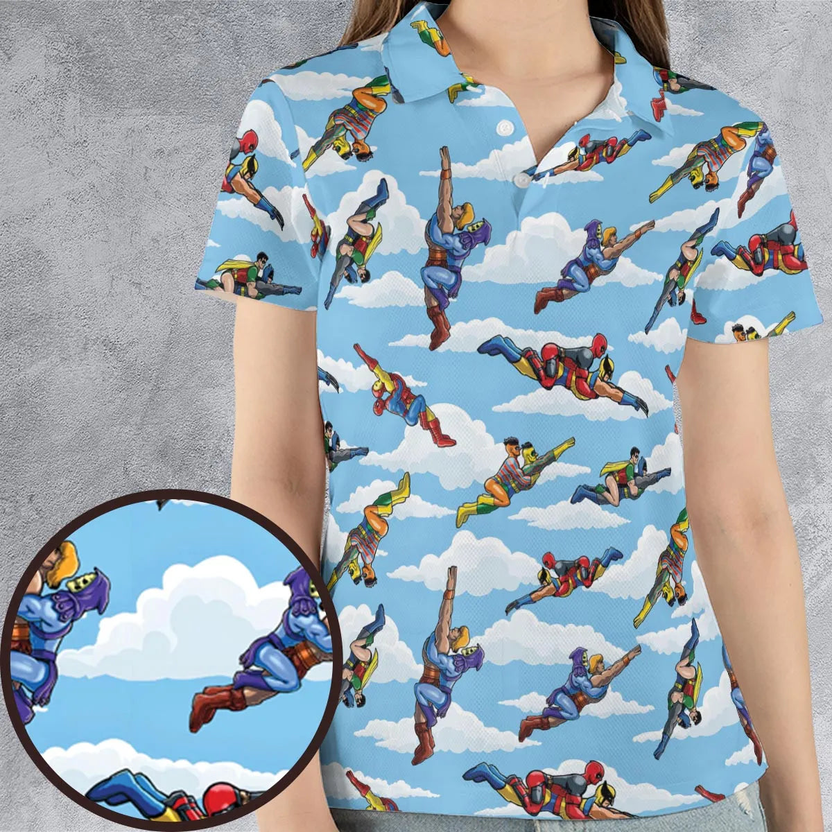 Parody Couples Duo Ambiguously AOP Men/Women Polo Shirt
