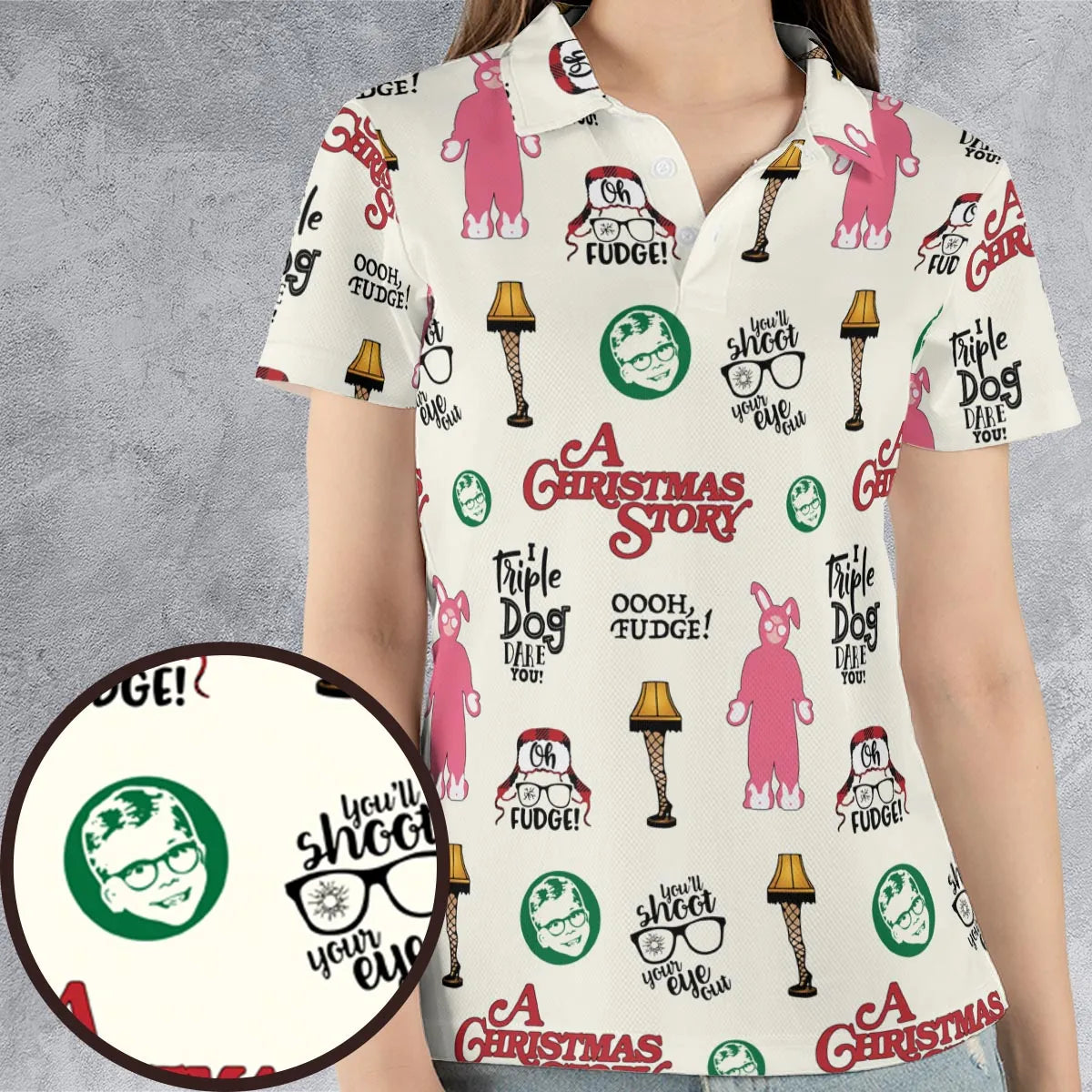 A Christmas Story Pattern AOP Men/Women Polo Shirt