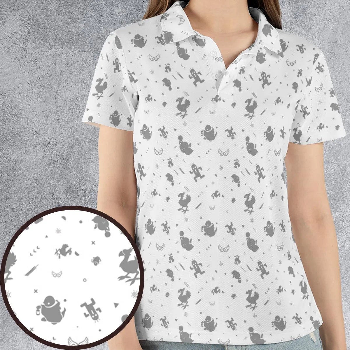 Final Fantasy Creatures Pattern AOP Men/Women Polo Shirt
