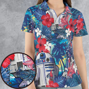 Summer Vacation R2 D2 Tropical AOP Men/Women Polo Shirt