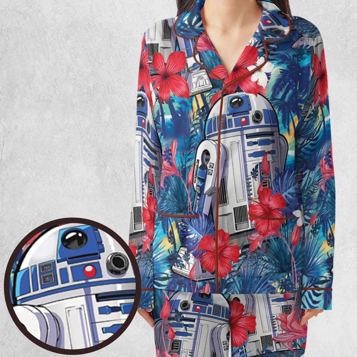 Summer Vacation R2 D2 Tropical Pajamas Set