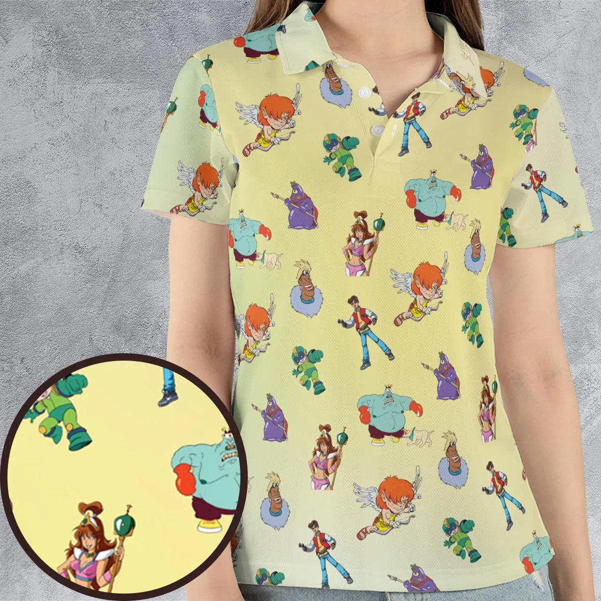 80s Captain N: The Game Master Characters AOP Men/Women Polo Shirt