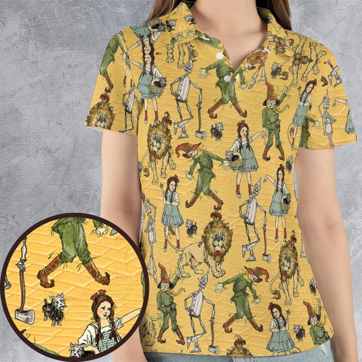 Magic Of Oz Characters Pattern AOP Men/Women Polo Shirt
