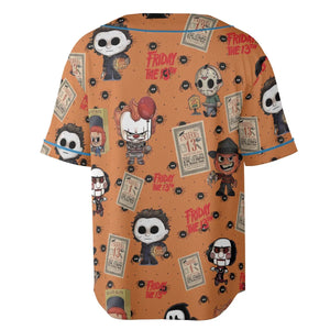 Chibi Horror Characters Unisex Baseball Jersey