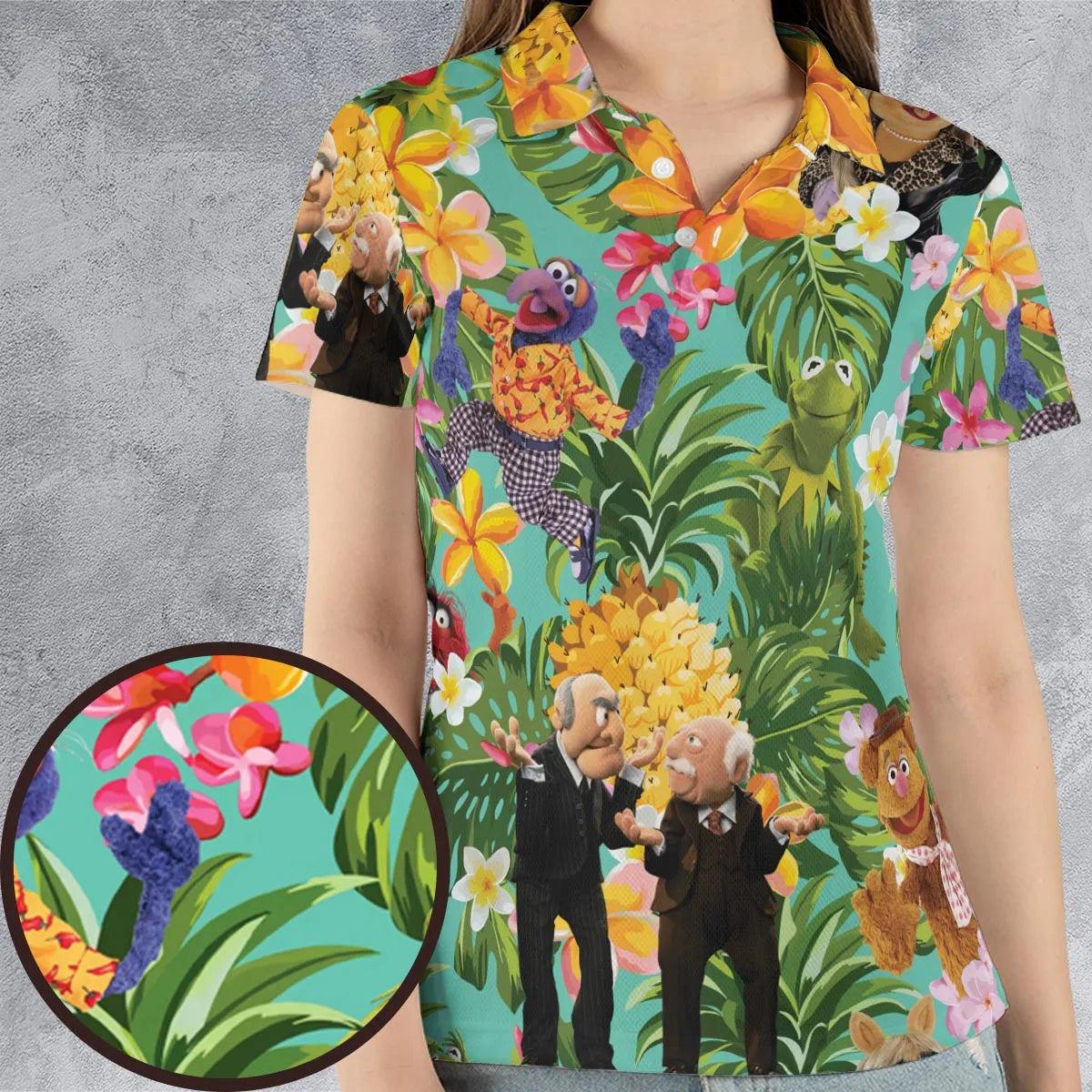 Statler And Waldorf Muppets Tropical AOP Men/Women Polo Shirt