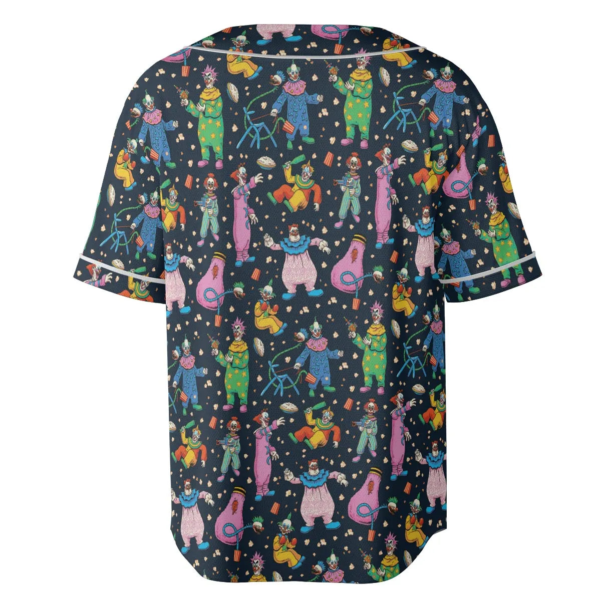 Clowns Popcorn Killer Klowns from Outer Space Pattern Unisex Baseball Jersey