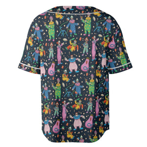 Clowns Popcorn Killer Klowns from Outer Space Pattern Unisex Baseball Jersey