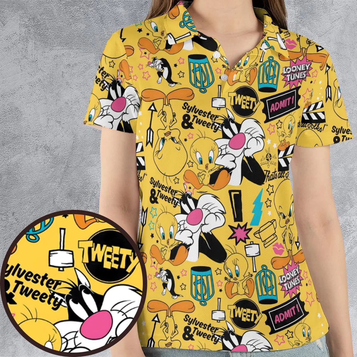 Cartoon Drip Looney Tunes AOP Men/Women Polo Shirt