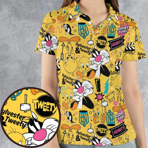 Cartoon Drip Looney Tunes AOP Men/Women Polo Shirt