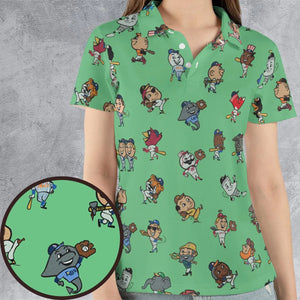 Baseball Mascot Pattern AOP Men/Women Polo Shirt